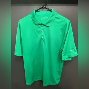Mens green Nike golf polo